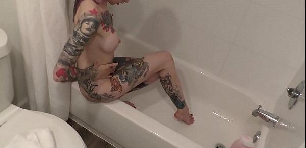  Sexy Tattoo Model Flame Jade Showering Her Sexy Nude Body